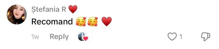 Comentariu pe TikTok: „Recomand”