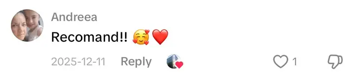 Comentariu pe TikTok: „Recomand!!”